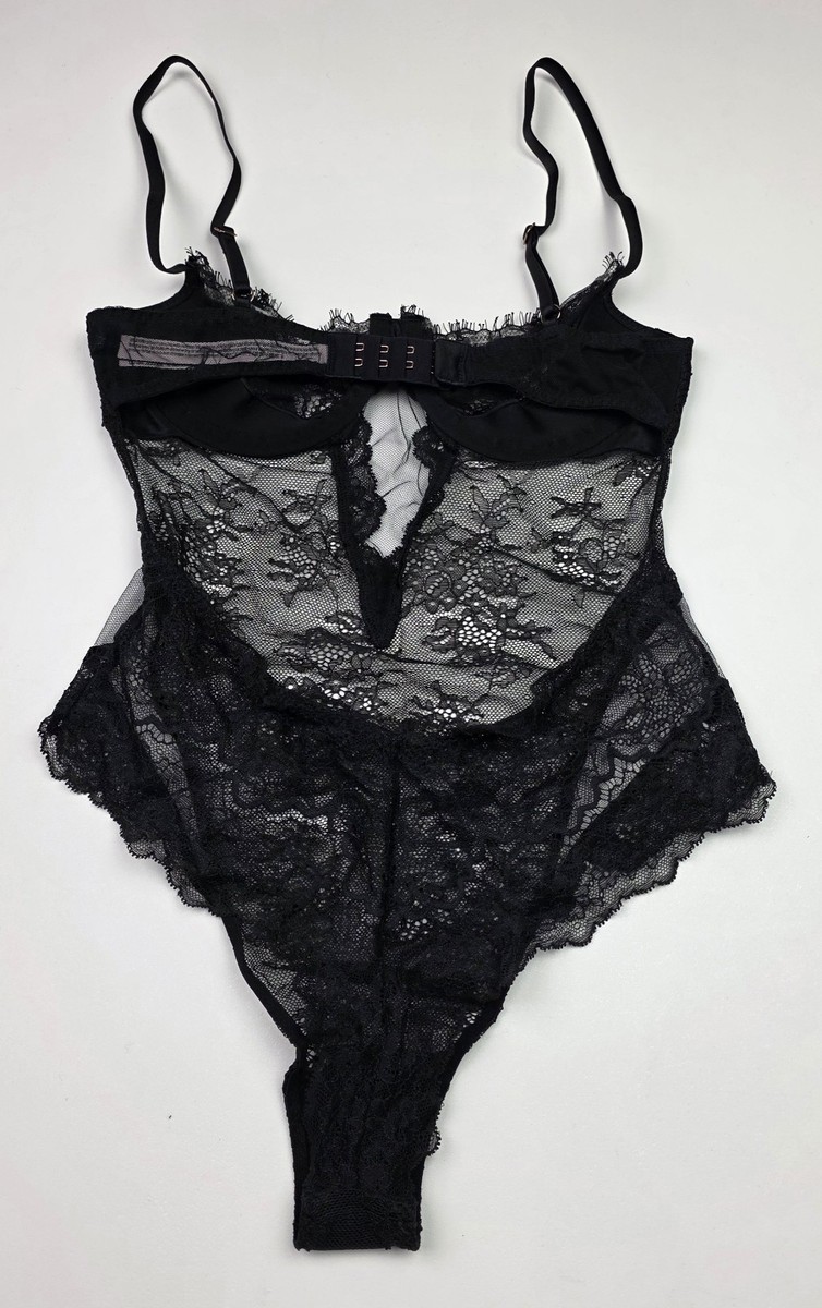 Victoria's Secret Very Sexy Wicked Black Teddy Lace Sexy Push-up