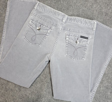 Calvin Klein Jeans Womens 8 Gray Corduroy Flare Leg Flap Pockets Y2K Retro