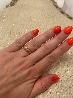 Ring 9 kt Gelbgold mit Rot- und Weißgold Blatt Design