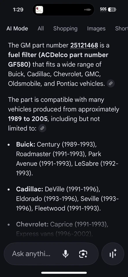 Lot Of 4 OEM GM 1984-2005 Cadillac Chevrolet GMC Oldsmobile Pontiac Fuel Filter - Image 2 of 4