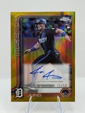 2025 Topps Chrome Jace Jung Rookie Gold Refractor Auto /50 On Card Tigers RC SSP