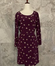 Madewell Purple Inkbrush Starburst Silk Dress 0