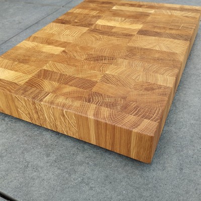 30,5x42x5,2 cm Stirnholz Schneidebrett Eiche Hirnholz Hackblock 