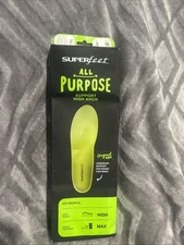 Superfeet All-Purpose High Arch Insoles Green Size F - M 11.5-13 / W 12.5+