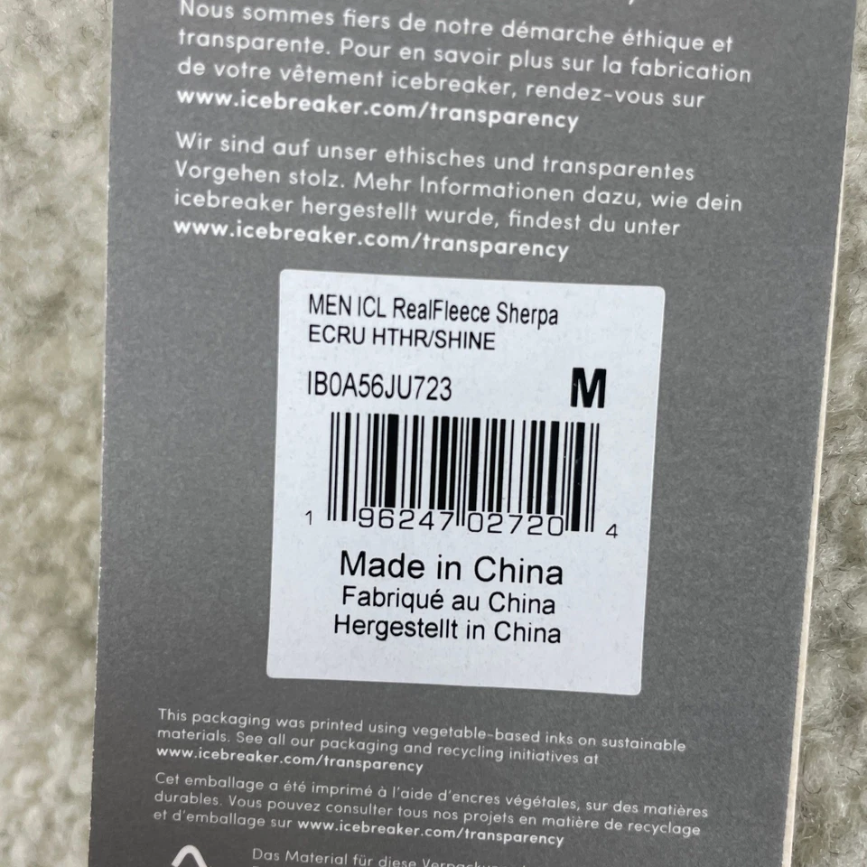 Chaqueta Pullover Icebreaker RealFleece Lana Merino Pila Alta 1/2 Cremallera Crudo M Foto 4 de 4