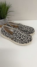 Hey Dude Misty Woven Cheetah Gray Black Slip On Shoes Women 8 PC822 