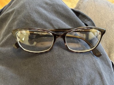 Jimmy Choo Eyeglasses Frames Only, JC140 LY6, 53-16-140, Brown, Made in Italy