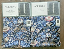 Morris & Co Lodden Velvet Drapes 37" x 96" Set of 4 Drapes