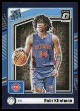 2024-25 Donruss Optic #289 Bobi Klintman RC Rookie Purple Detroit Pistons