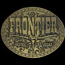 Frontier Hotel Las Vegas Longhorn Steer Western Casino 80s Vintage Belt Buckle