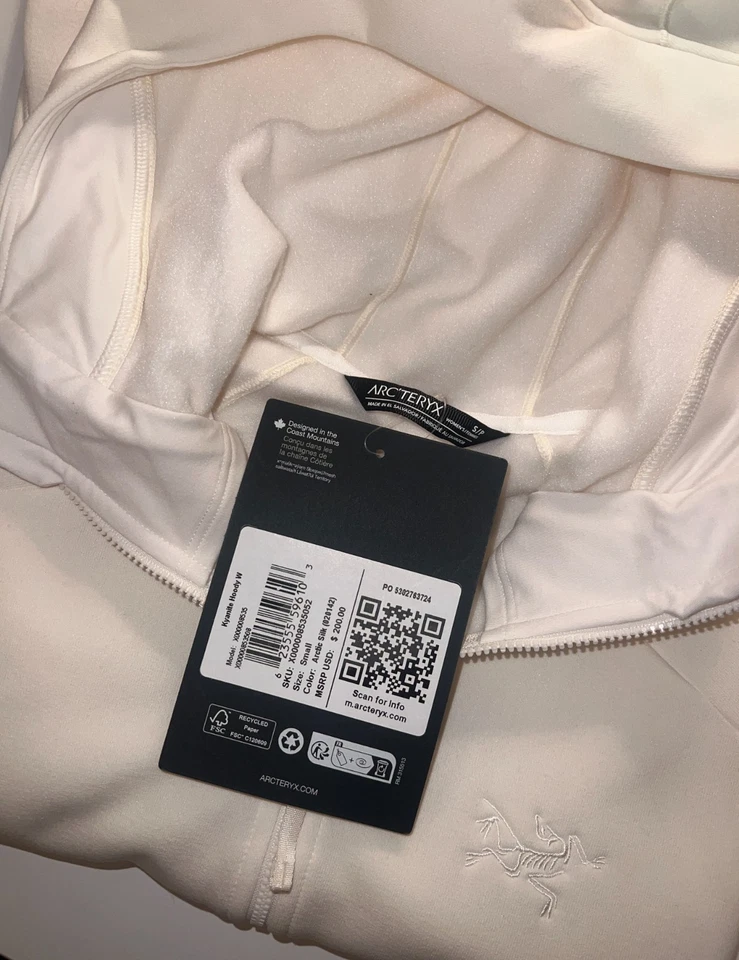 Arc'teryx Kyanite Hoody Womens Stretch Fleece, Size Small NWT Arctic Silk Shade - Image 3 of 4