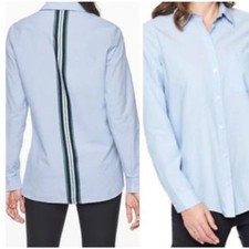 Athleta Marinwoood Button Down Shirt Merry Peri Stripe Sz M