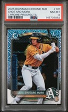 2025 BOWMAN CHROME MEGA BOX CHROME PROSPECTS #170 SHOTARO MORII PSA 8