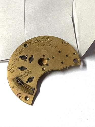 ELGIN 18 SIZE LOWER PLATE W/ 6 JEWELS MODEL 5, NICKLE  --  BB-1122