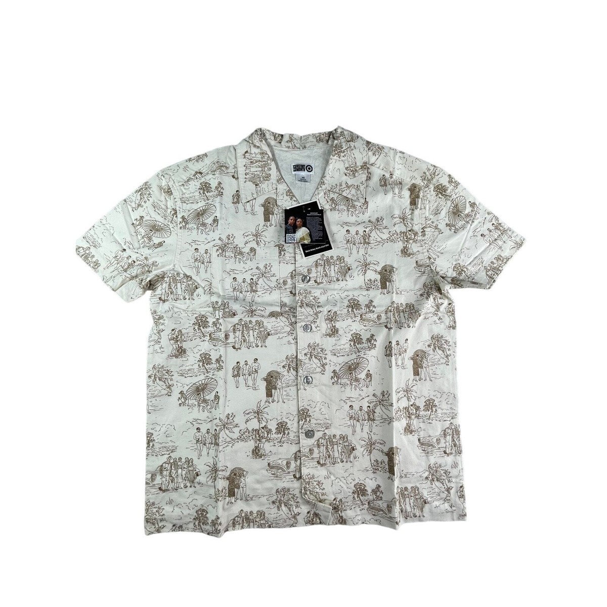 Target Black History Month Shirt Mens XS Beige Short Sleeve Button