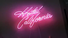 Hotel California Pink Acrylic 20"x16" Neon Sign Light Lamp Glass Room Bedroom