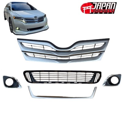 New Front Bumper Upper & Lower Grille W/ Fog Bezels for Venza 09-16 5pcs