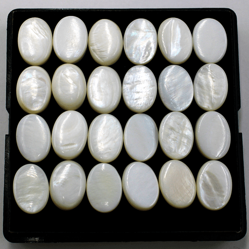 15 Pcs Natural Mother Of Pearl Top Quality 17mmx13mm Oval Cabochon Gemstones Lot - Picture 10 of 14