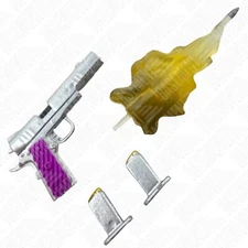 Mezco One:12 The Joker MDX - Silver & Purple Handgun & Clips 1:12 Scale Weapon