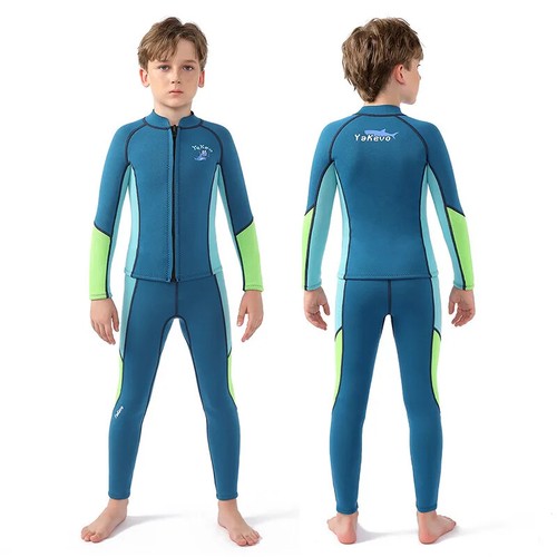 Children's Swimsuit Thickened Warm Suit One Piece Long Sleeved Pants Diving Suit - Picture 20 of 31