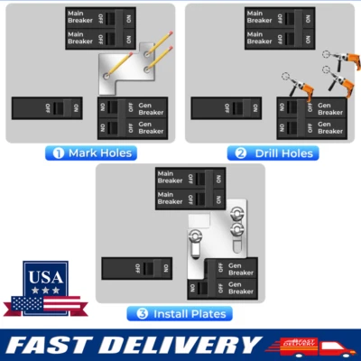 MOTIVEMYSTIQUE For GE 100 Amp Panel GEN-100 Generator Main Breaker Interlock Aluminum Billet