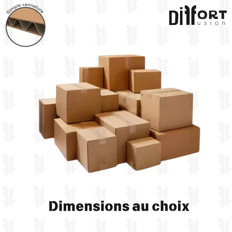 Boîte d'expédition carton caisse américaine SIMPLE CANNELURE choix dimensions - Photo 1/1