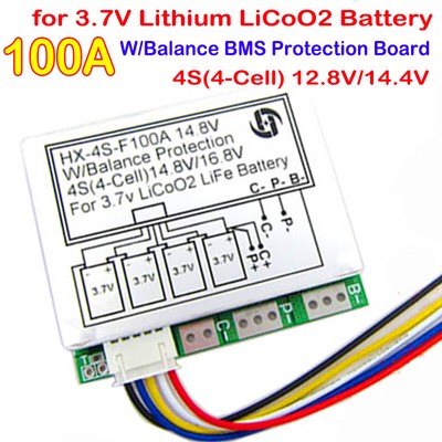 4S 100A 14.8V Lithium Li-ion BMS Protection Board PCB 3.7V 18650 Battery Balance