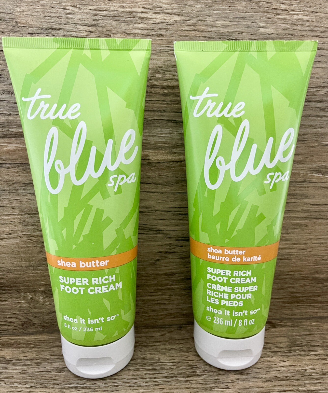 True Blue Spa SHEA IT ISN'T SO Super Rich FOOT Cream, Shea Butter 8 oz, NEW x 2