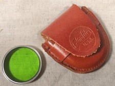 VINTAGE EDNA LITE DURAKLAD COATED GREEN CAMERA LENS FILTER W/ LEATHER CASE