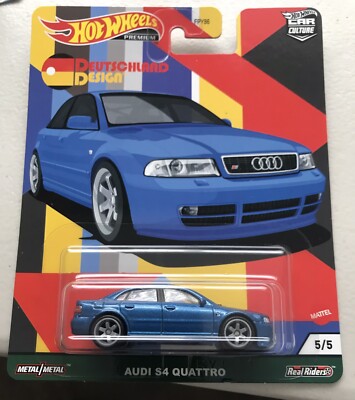 Hot Wheels Audi S4 Hot Wheels Premium - AUDI S4 QUATTRO Blu Con Cerchi Real Riders, Edizione Germania Design Modellino Auto Hot Wheels Premium - Foto 4