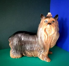 COOPERCRAFT LARGE DOG FIGURINE YORKSHIRE TERRIER "YORKIE" PORCELAIN ORNAMENT