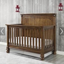 Beautiful Rustic Wood Convertible 4 In1 Crib Matching Dresser/wardrobe