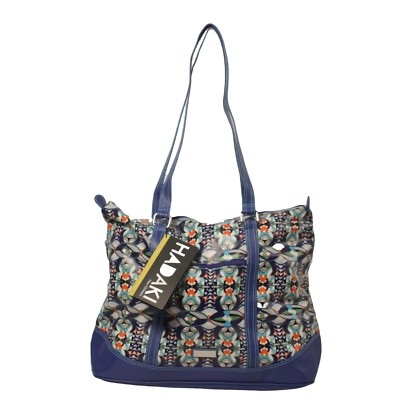 Hadaki Hannah's Tote Mardi Gras Print Red Blue Green Design NEW Weekender Size