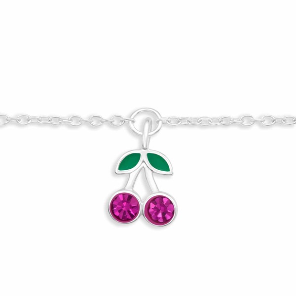 Armkette Mit Kirschen AnhäNger 925 Silber - Kinder Damen MäDchen Schmuck-image