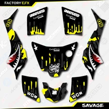 Black & Yellow Savage Racing Graphics Kit fits Suzuki LT50 All Years ATV LT 50 a
