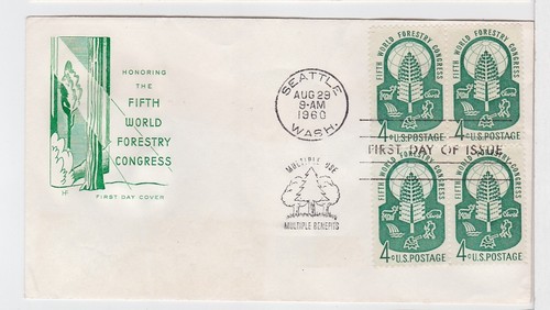 TurtlesTradingPost- World Forestry Congress 1960 FDC #1156 House of Farnam Block
