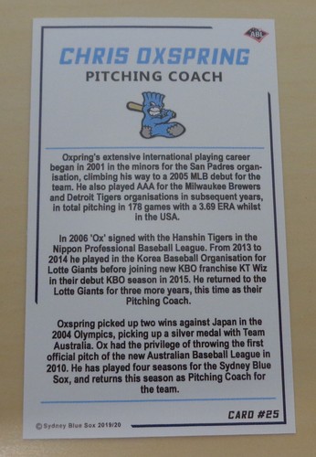 2019/20 Sydney Blue Sox - JOSH GUYER - TY'RELLE HARRIS - CHRIS OXSPRING - Picture 6 of 6