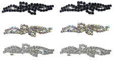 JCGY Set of  6 Barrettes Med/Small Sparkly Crystal Hair Clips Thin Hair U0927-6