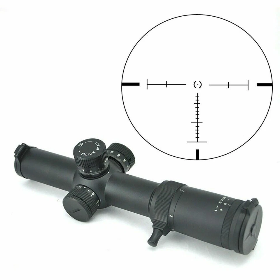 Visionking 1-8x26 FFP Primer Plano Focal Rifle Mira Retícula Táctica Caza 35 Foto 2 de 4