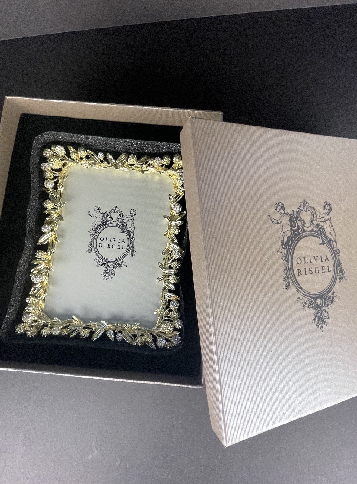 Olivia Riegel Crystal "Gold Cornelia" 5x7 Photo Frame New in Box eBay