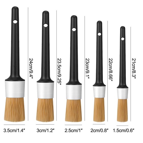 5Pcs Car Detailing Brush Cleaning Brush Set For Wheels Engine Emblems Air Vents - Picture 3 of 9