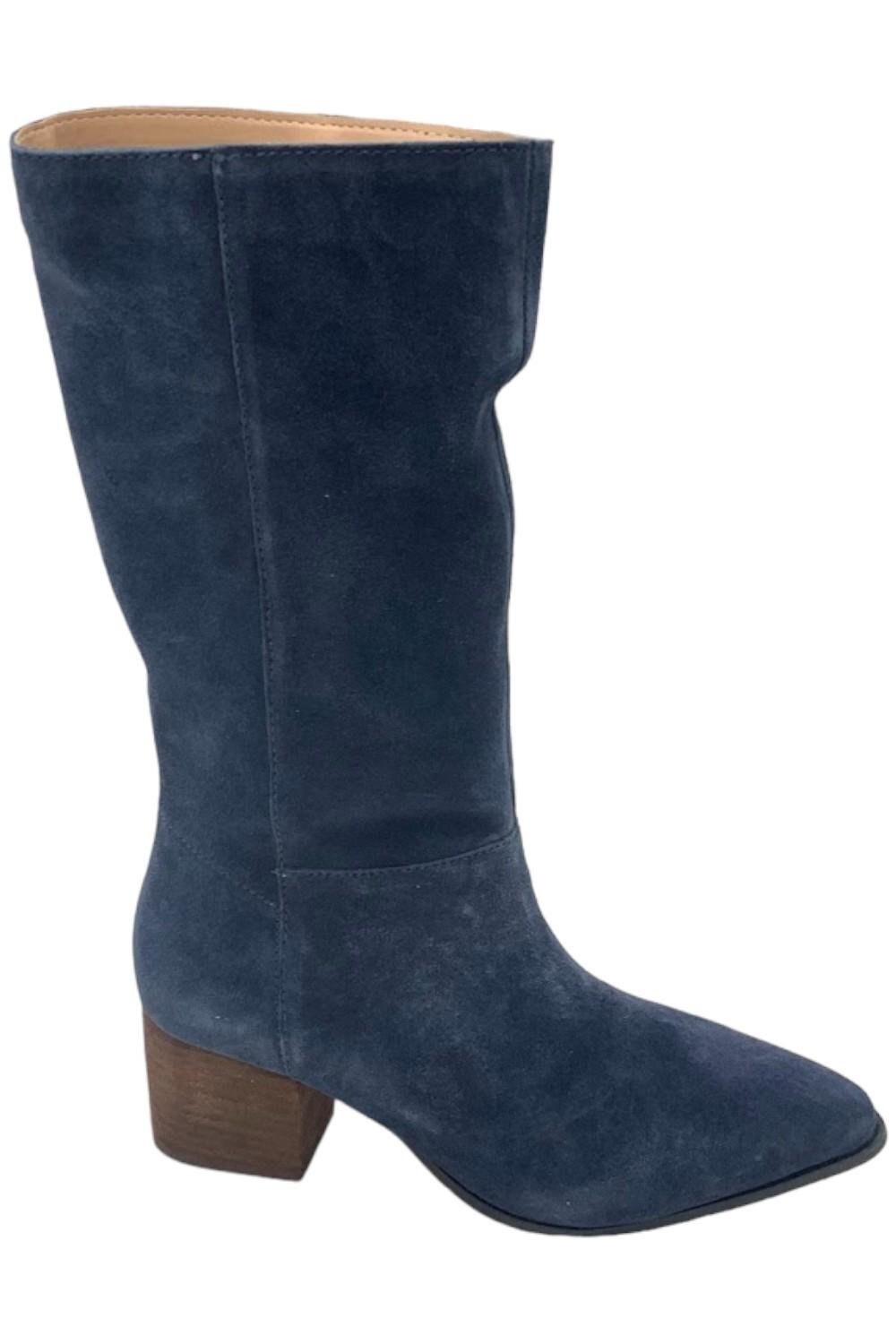 НАМЕРЕННО ПУСТЫЕ кожаные или замшевые ботинки Carlos темно-синего цвета