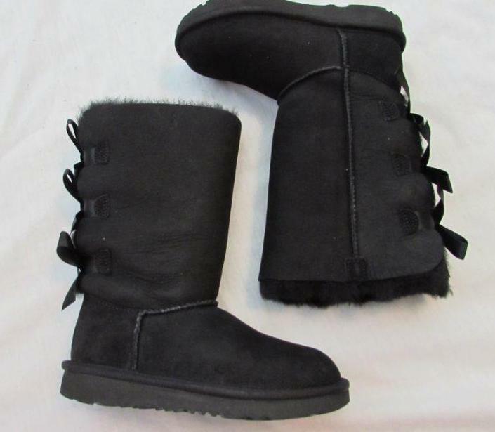 UGG girls black Bailey Bow Tall II triplet boots sz 13 and 1090529K NEW  in box