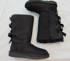 UGG girls black Bailey Bow Tall II triplet boots sz 13 and 3 1090529K NEW in box