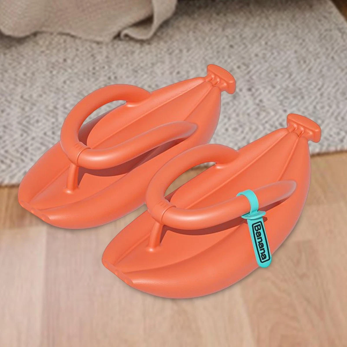 Orange store flip flops
