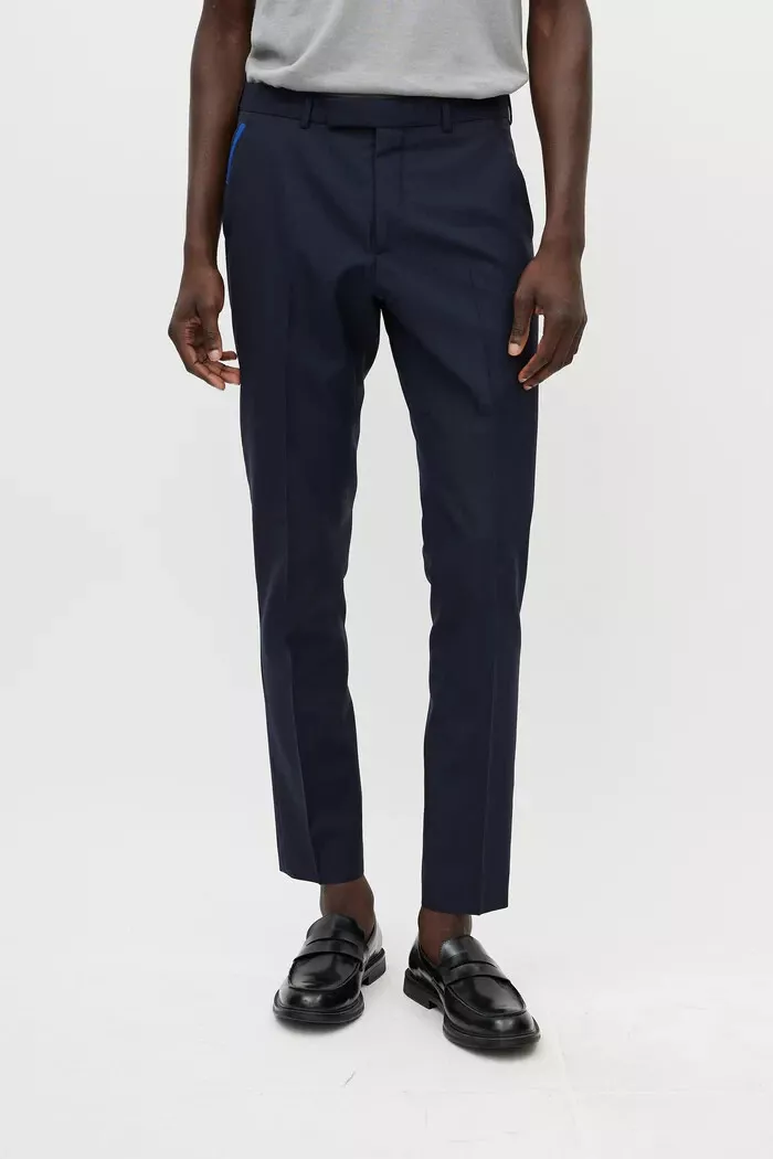 Pantalon pantalon homme Dior bleu marine laine et bleu détail poche   IT 48 / US 34