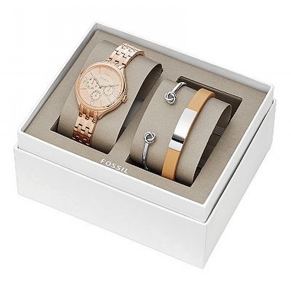 ROSE GOLD TONE 2 SILVER TONE BRACELETS 