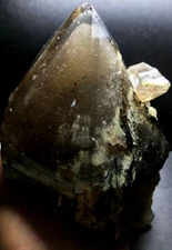 1805g Natural Lemurian SMOKY Skeletal Quartz Lemurian Crystal Point&Pyramid #186