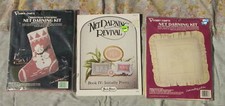 LOT 2 Vogart Kit Net Darning American Beauty Rose  Snowman Stocking
