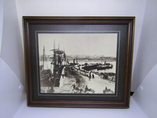Vintage photograph in frame - Bangor Pier - N Ireland - Lawrence collection